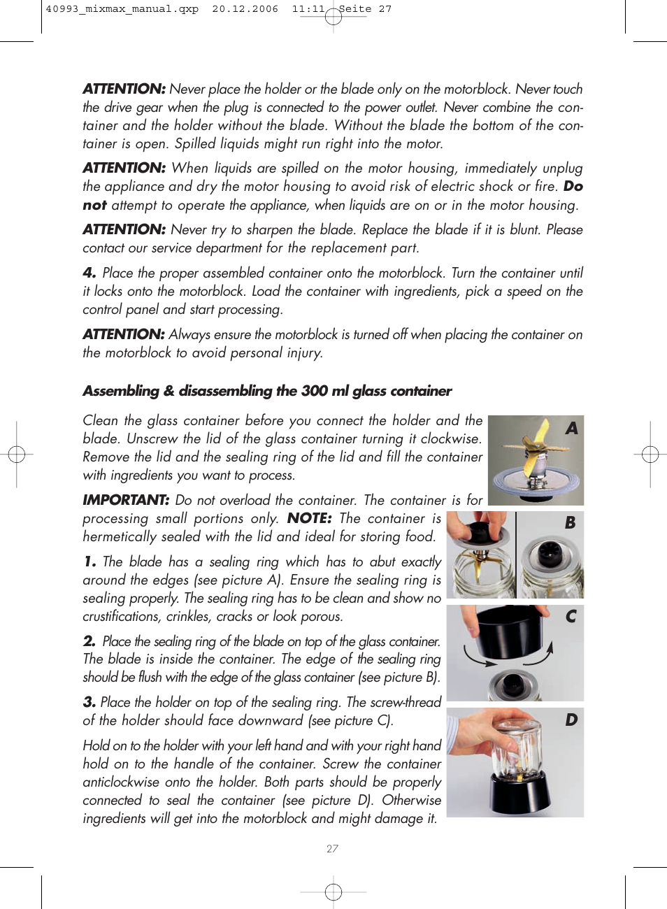 Cd b a | Gastroback 40993 MIXMAX Multi-function mixer User Manual | Page 9 / 18