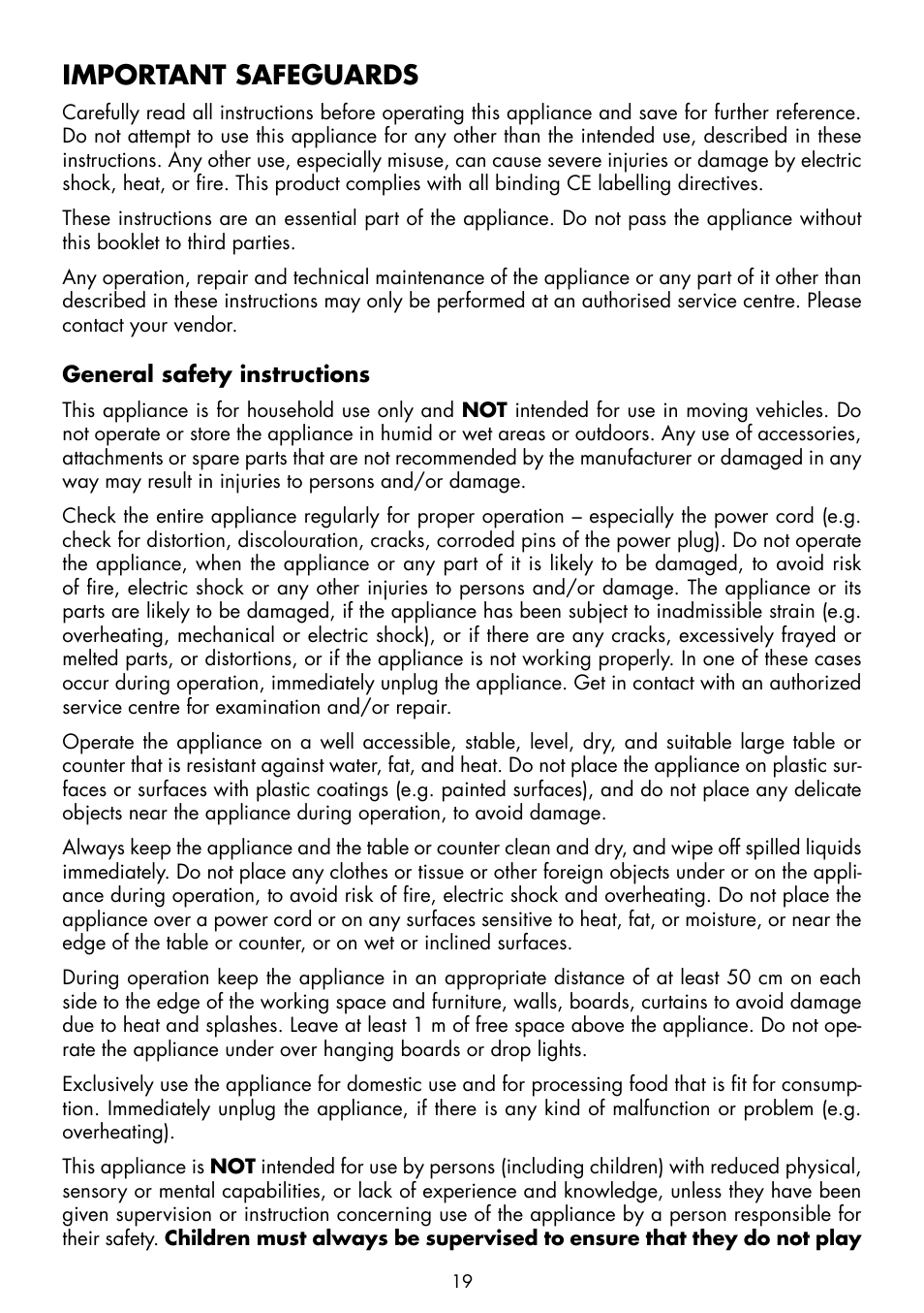 Important safeguards | Gastroback 42433 Design Sandwich Pro User Manual | Page 5 / 12