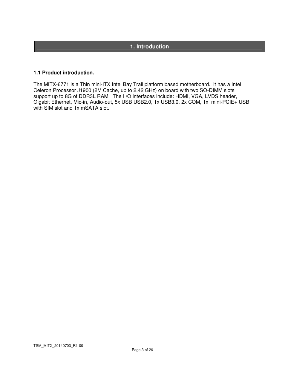 Introduction | Habey MITX-6771 Owners Manual User Manual | Page 4 / 26