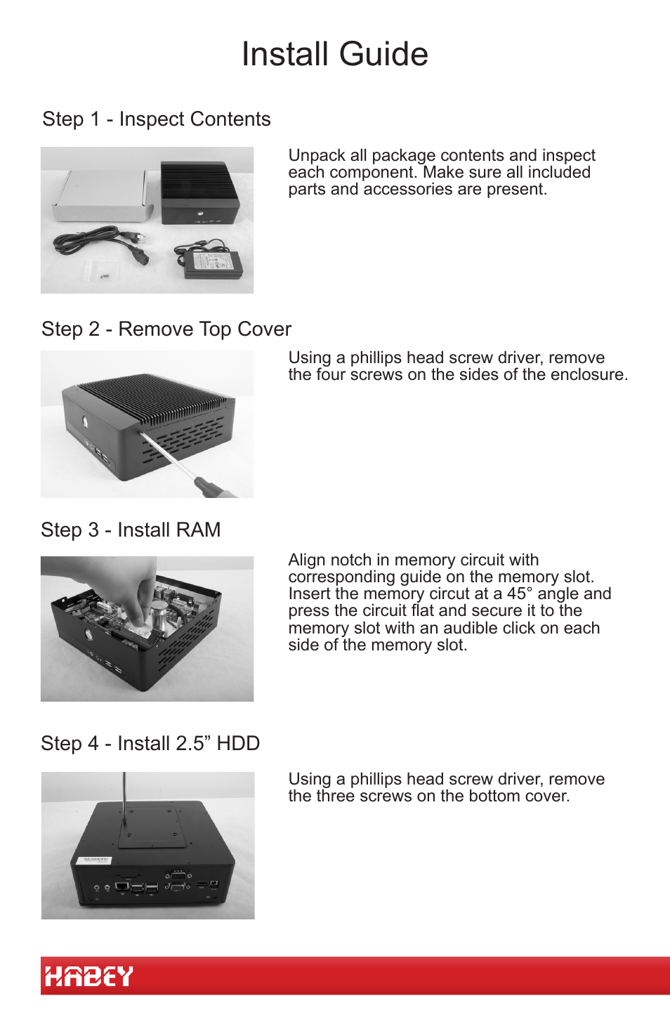 Install guide | Habey BIS-6764 User Manual | Page 2 / 4