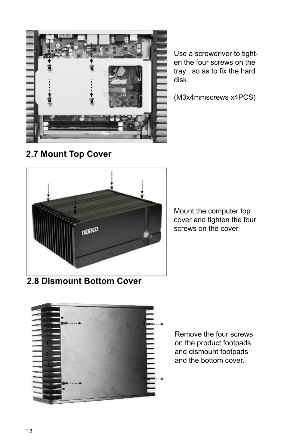 7 mount top cover 2.8 dismount bottom cover | Habey BIS-6590 User Manual | Page 18 / 50