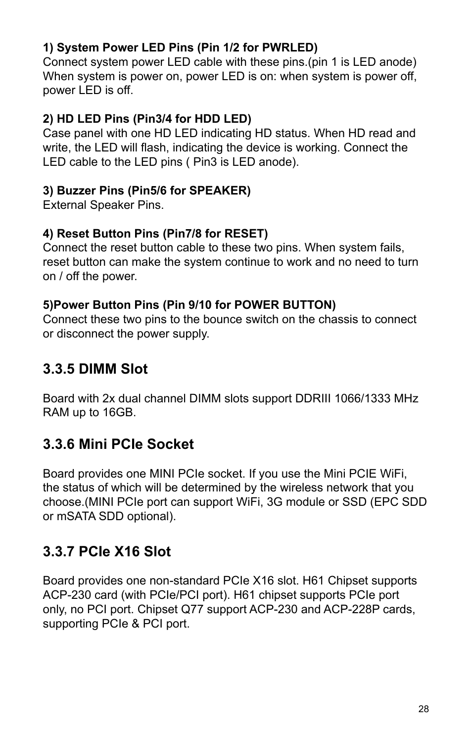 5 dimm slot, 6 mini pcie socket, 7 pcie x16 slot | Habey BIS-6590 User Manual | Page 33 / 50