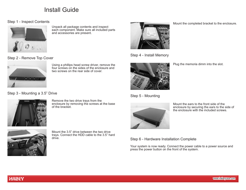 Install guide | Habey FW-1034 User Manual | Page 2 / 3