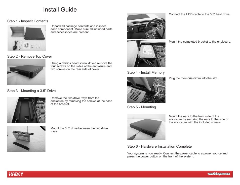 Install guide | Habey FW-1109 User Manual | Page 2 / 3