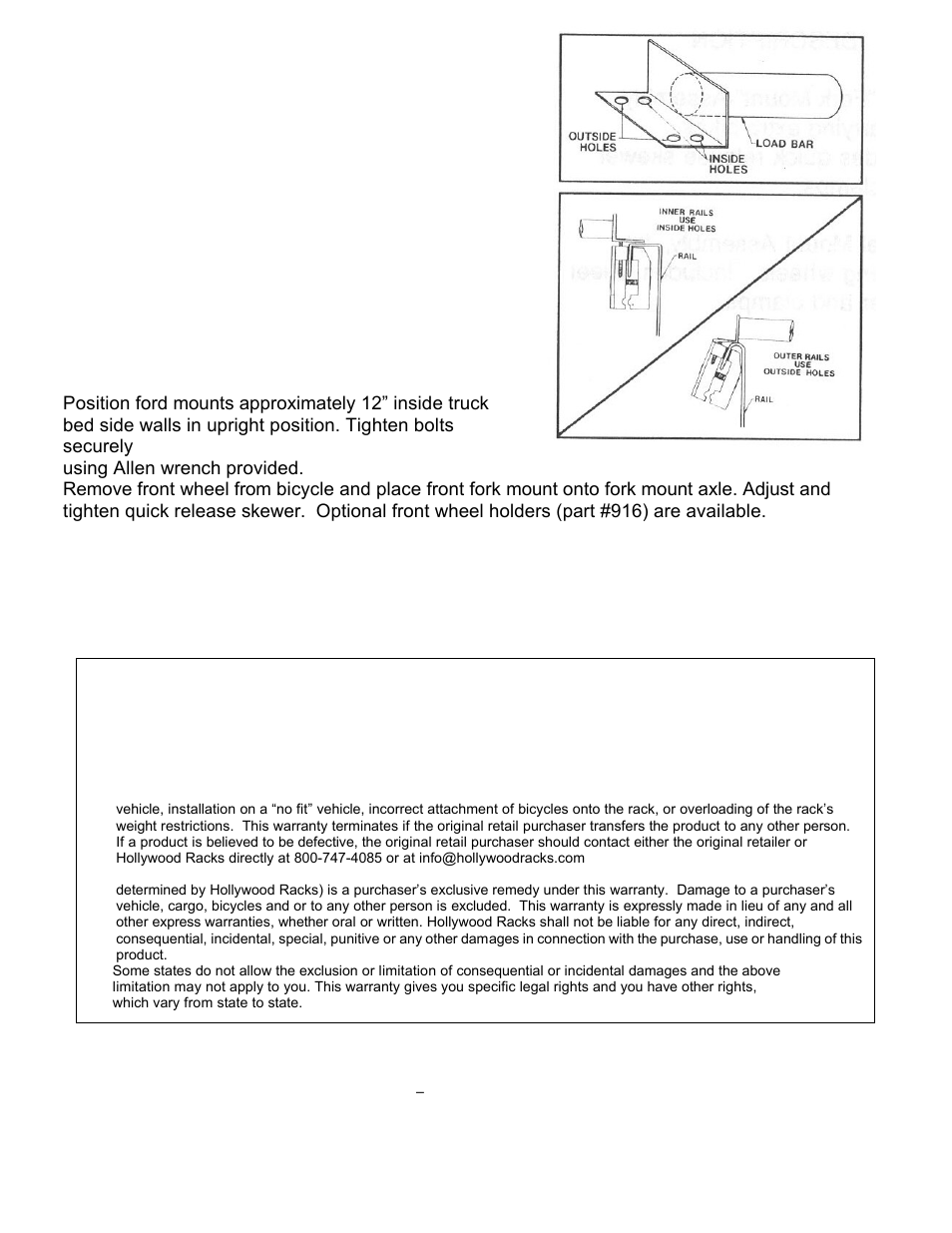 Hollywood Racks T900 Truck Rack User Manual | Page 2 / 2