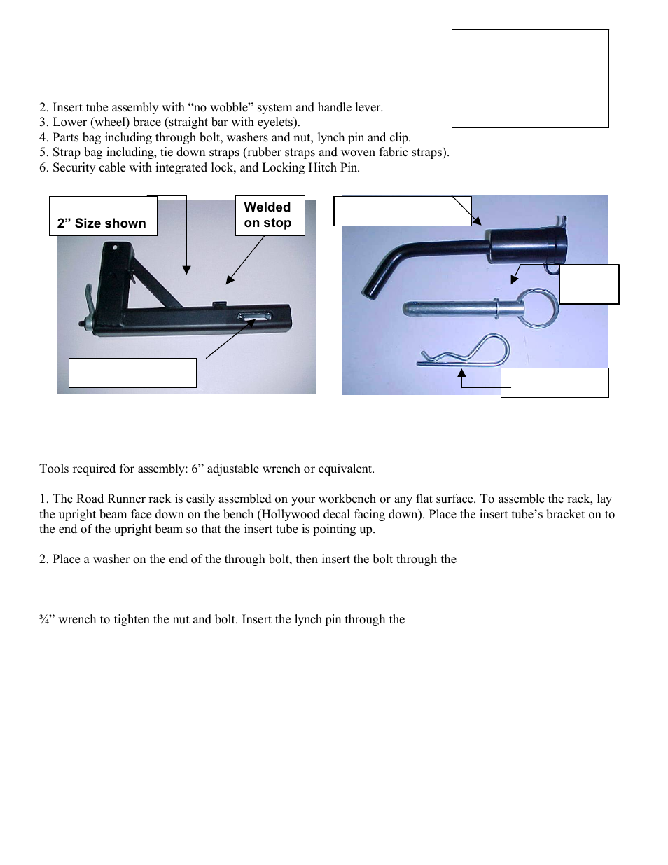 Hollywood Racks HR520 Road Runner (2 arm) User Manual | Page 2 / 5