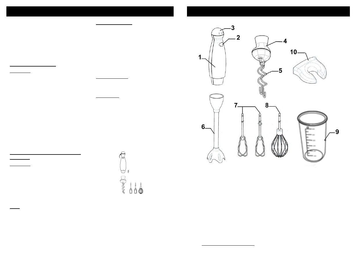 Getting to know your stick blender, Operating instructions | Bravetti FP200HC User Manual | Page 3 / 4