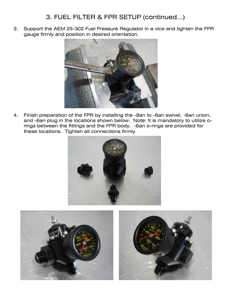 Fuel filter & fpr setup (continued…) | Karcepts KFL02 User Manual | Page 6 / 12