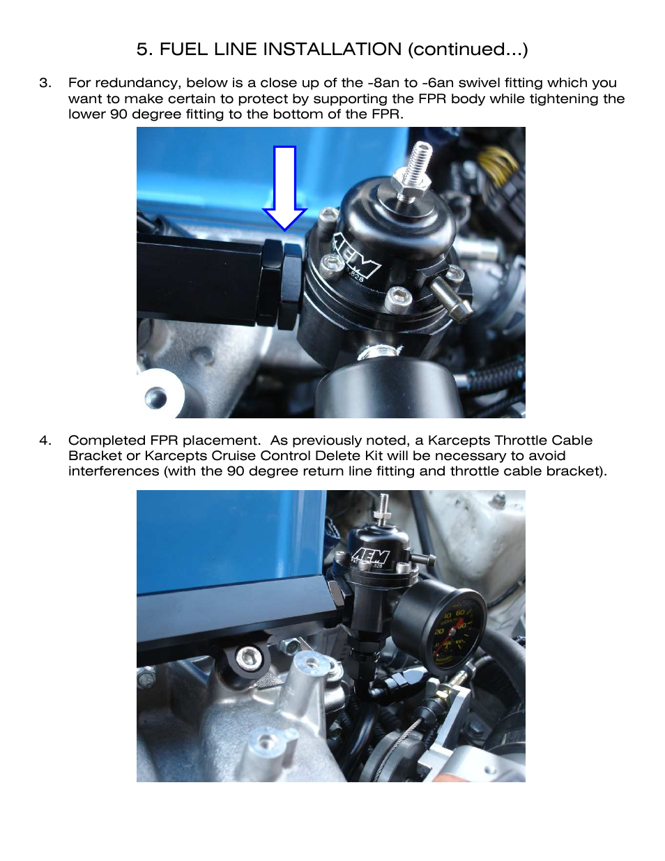 Fuel line installation (continued…) | Karcepts KFL02 User Manual | Page 9 / 12