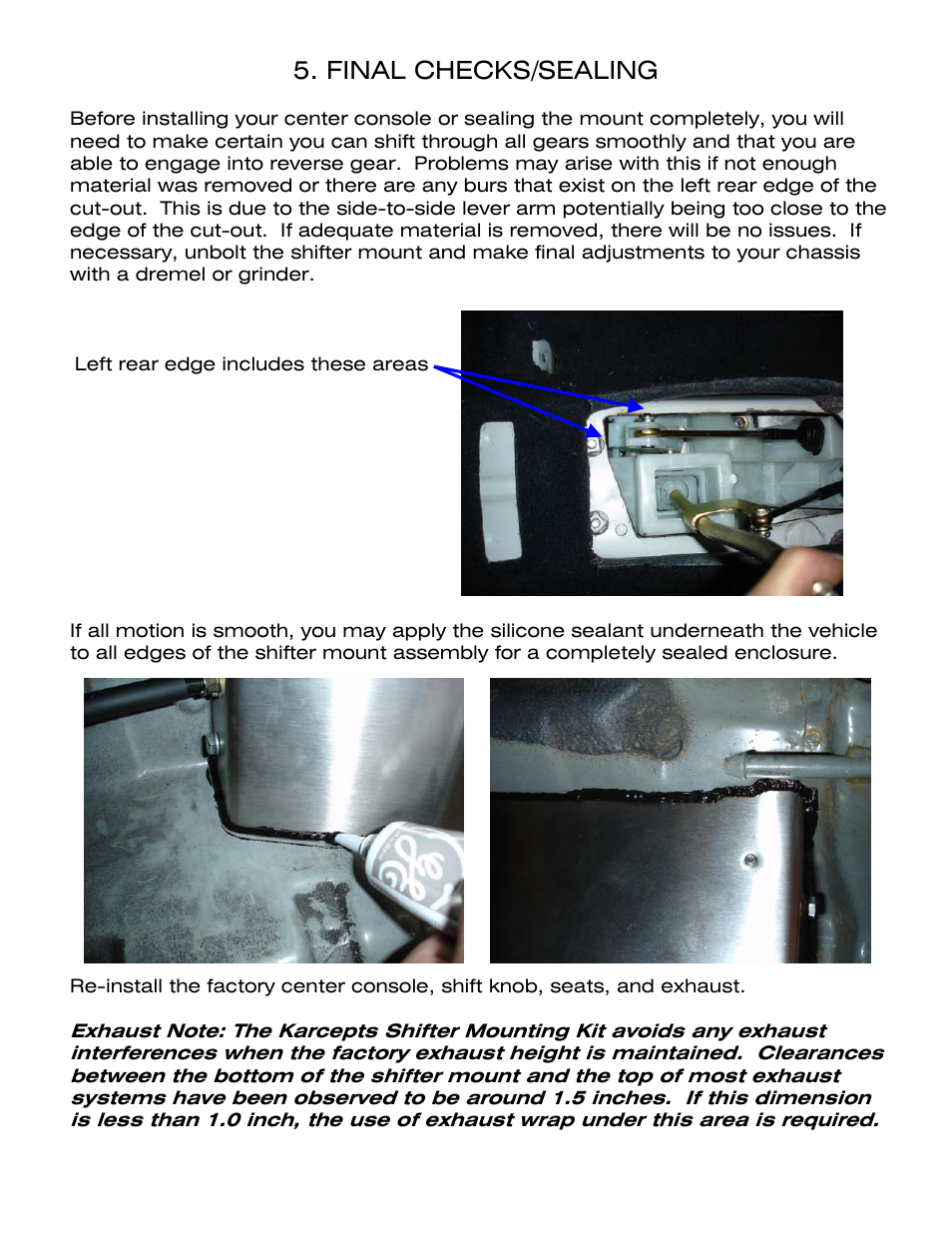 Final checks/sealing | Karcepts KSM01 User Manual | Page 15 / 17