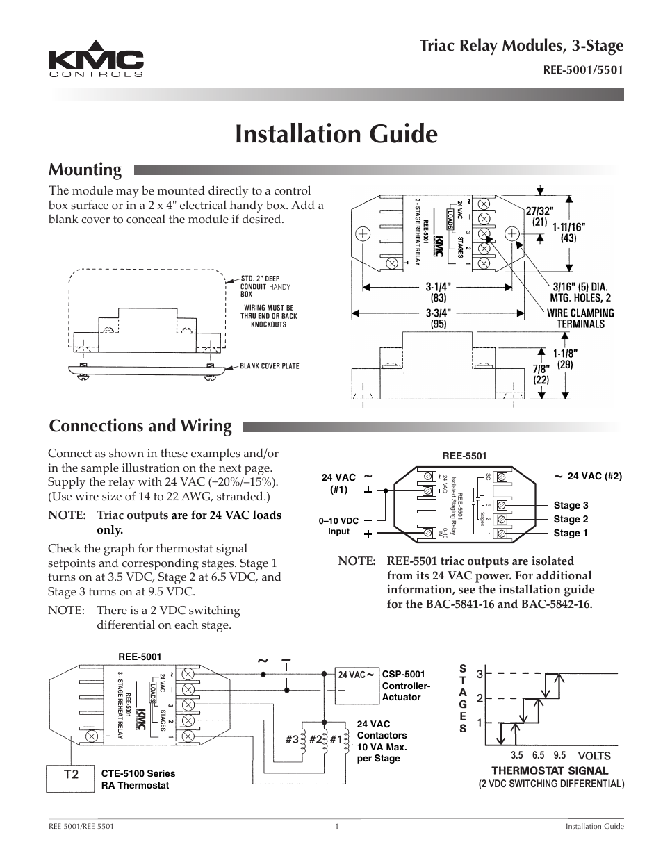 KMC Controls REE-5501 User Manual | 2 pages