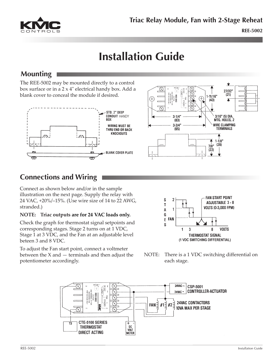 KMC Controls REE-5002 User Manual | 2 pages