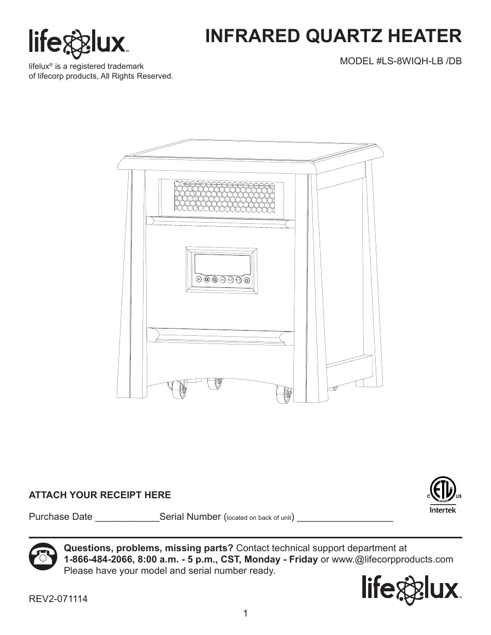 Lifelux Lifesmart LS-8WIQH-DB User Manual | 15 pages