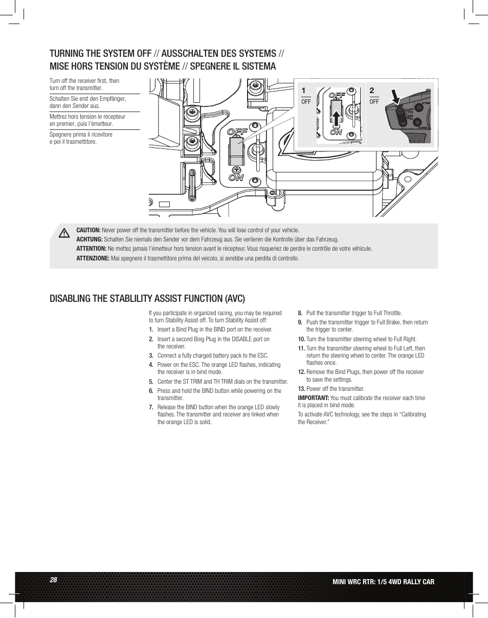 Losi LOS05007 1/5 MINI WRC 4WD Rally Car Manual User Manual | Page 28 / 60
