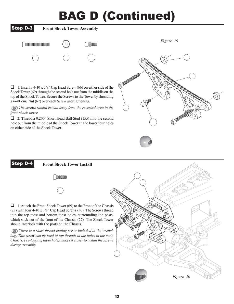 Bag d (continued) | Losi XXX-S Sport User Manual | Page 16 / 40
