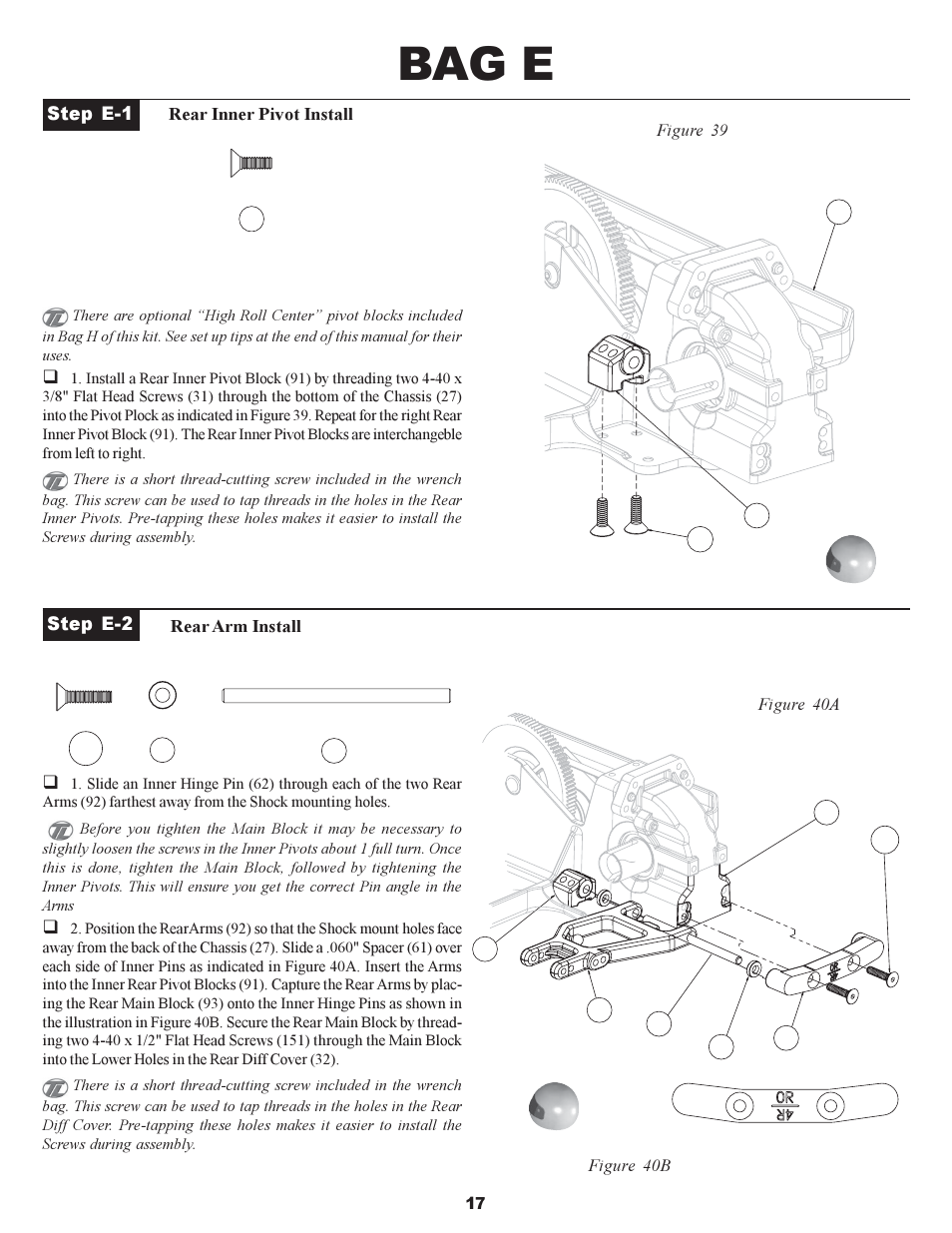Bag e | Losi XXX-S Sport User Manual | Page 20 / 40