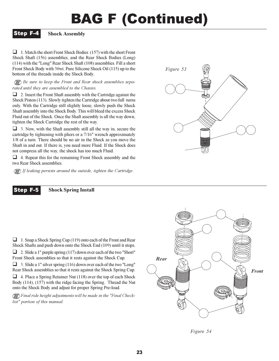 Bag f (continued) | Losi XXX-S Sport User Manual | Page 26 / 40