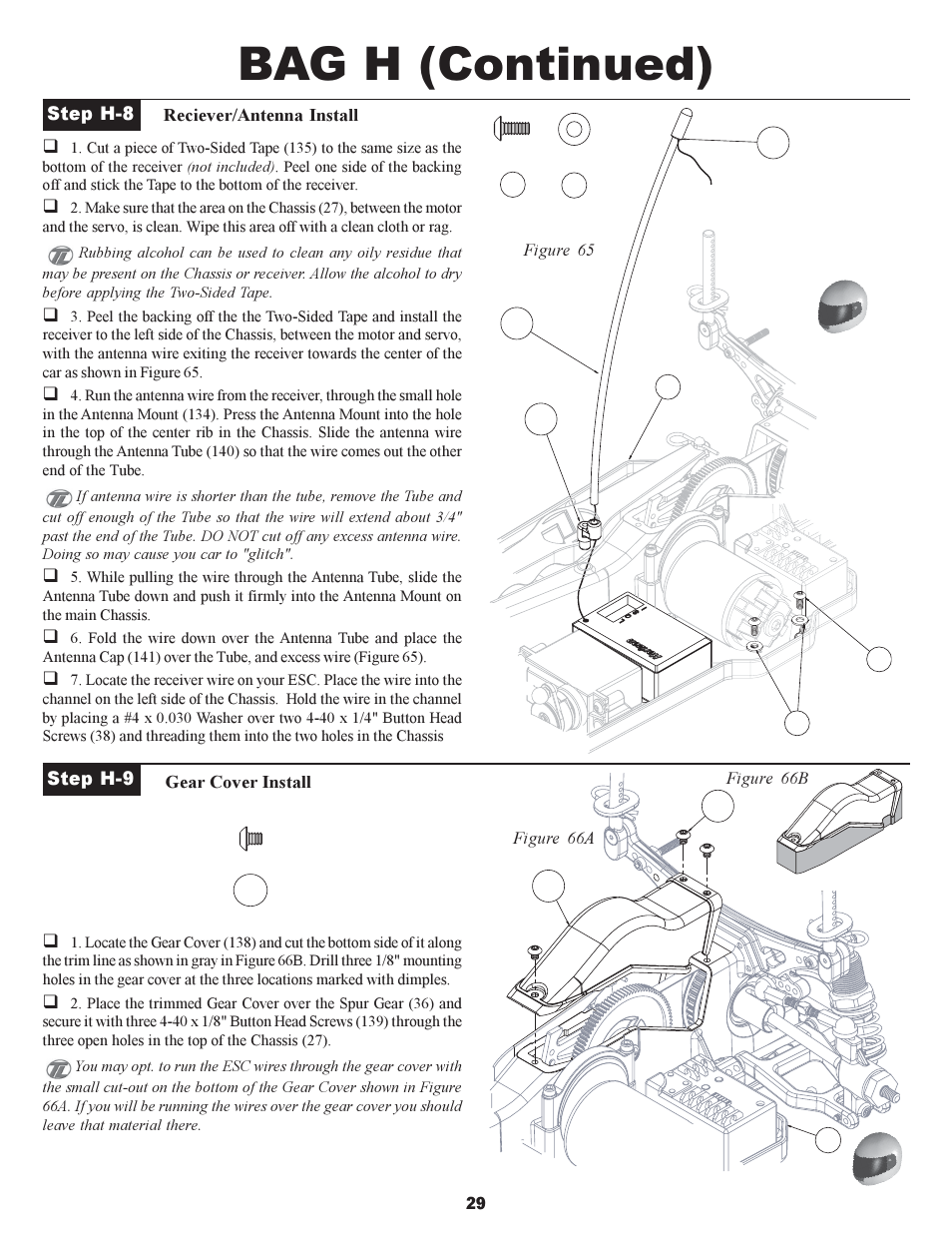 Bag h (continued) | Losi XXX-S Sport User Manual | Page 32 / 40