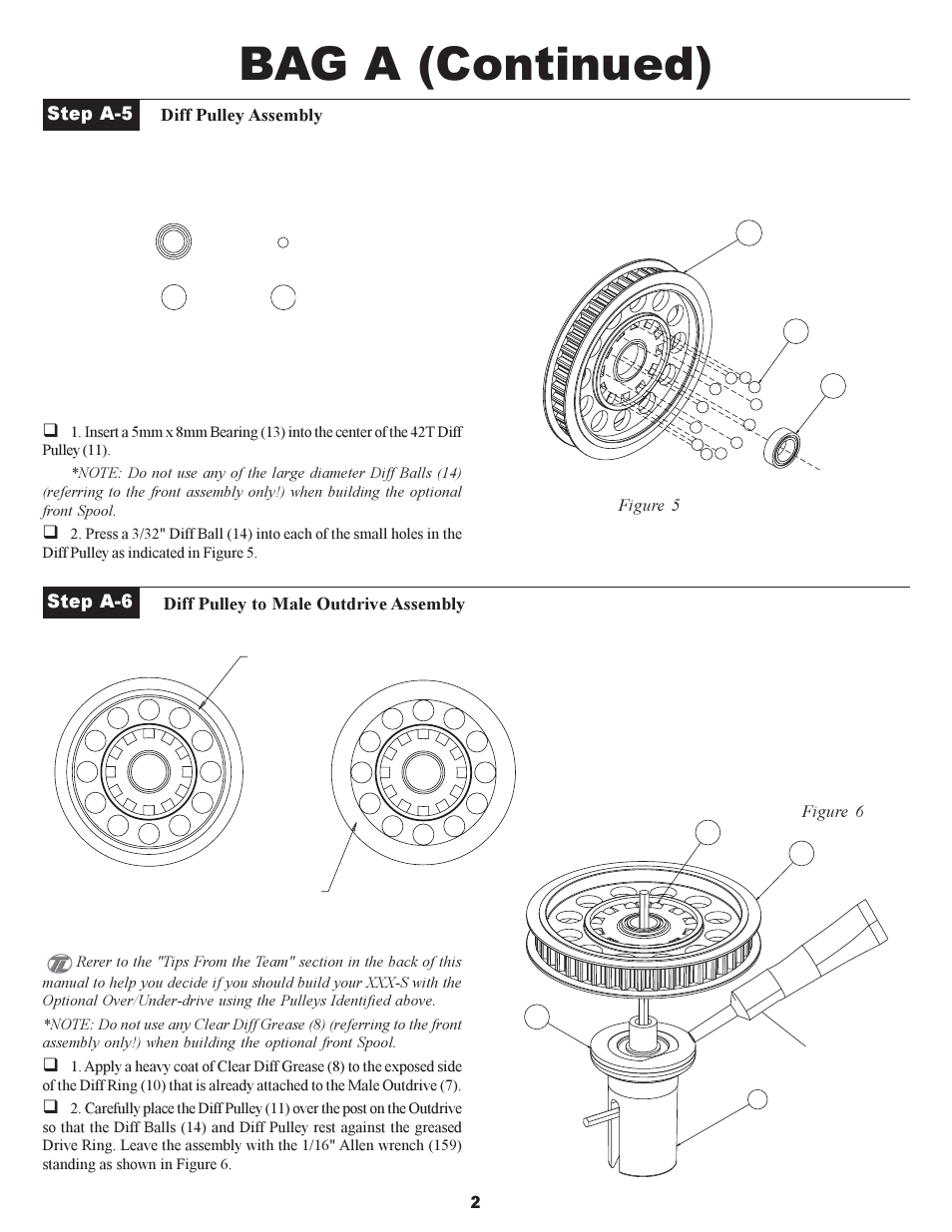 Bag a (continued) | Losi XXX-S Sport User Manual | Page 5 / 40