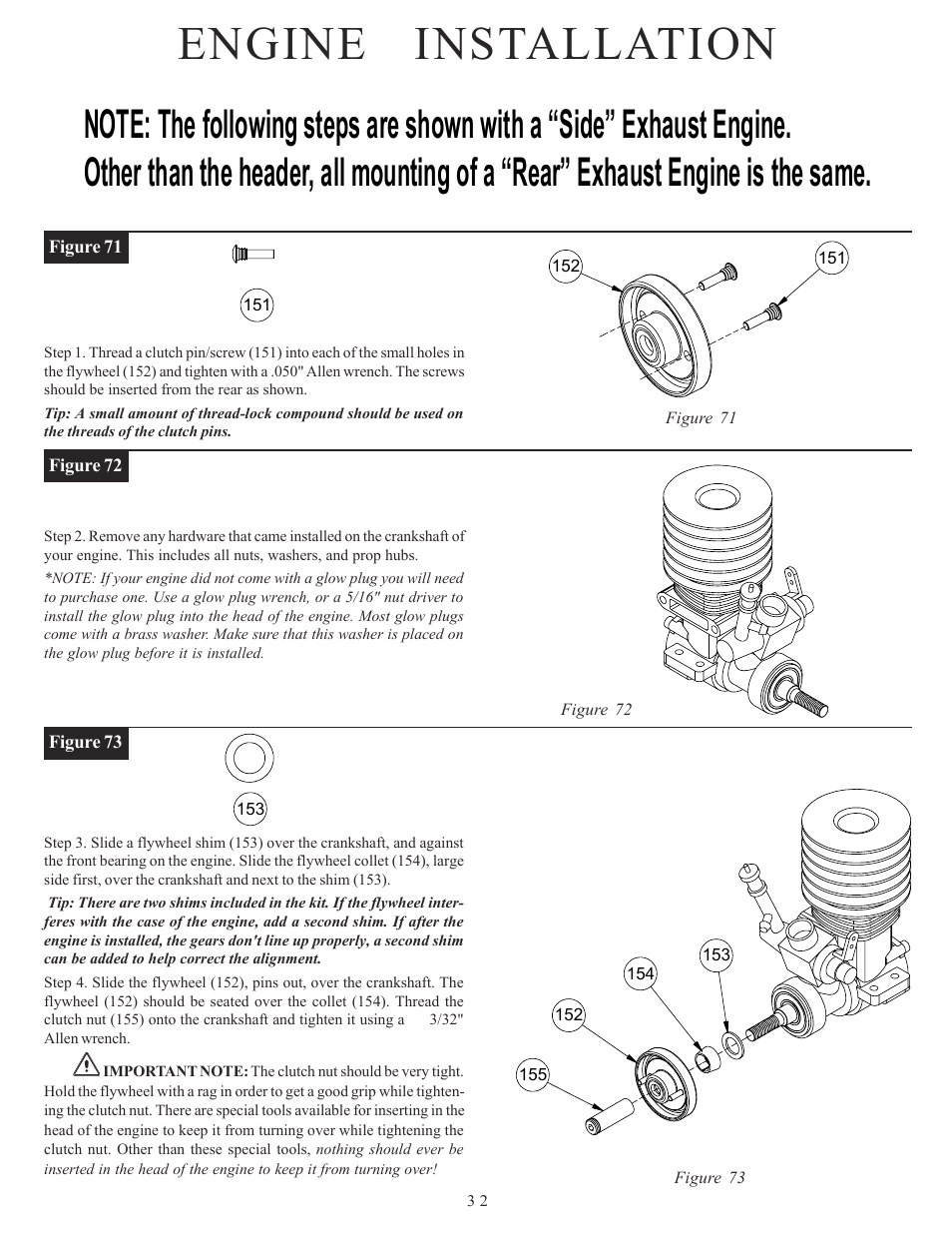Engine installation | Losi LOSA0887 Manual User Manual | Page 35 / 64