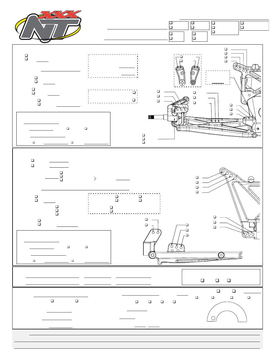 Setup sheet, Driver: date, Rear suspension | Tires, Front suspension, Engine, Clutch | Losi LOSA0887 Manual User Manual | Page 63 / 64