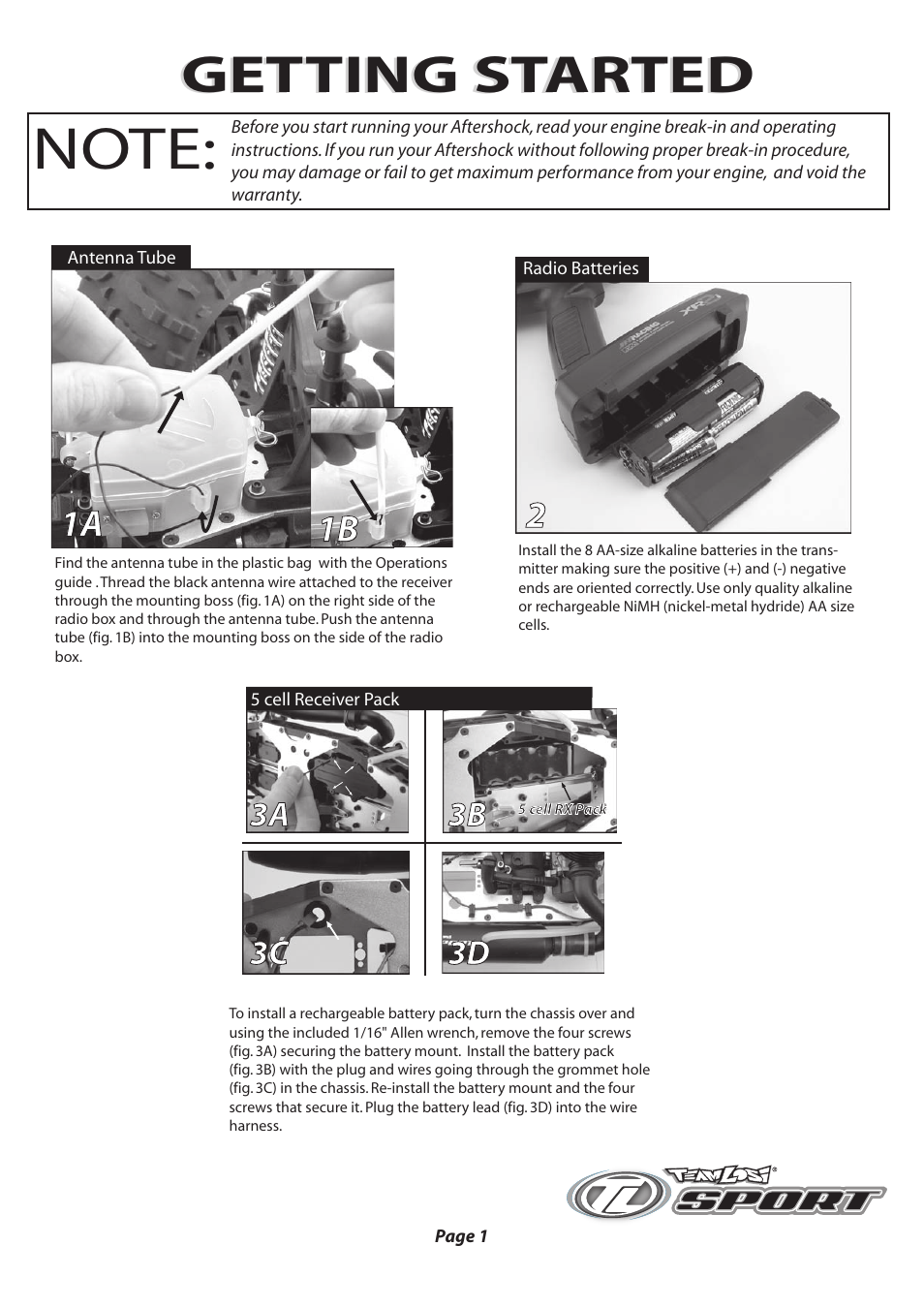 Losi LOSB0012 Getting Started Guide User Manual | 4 pages