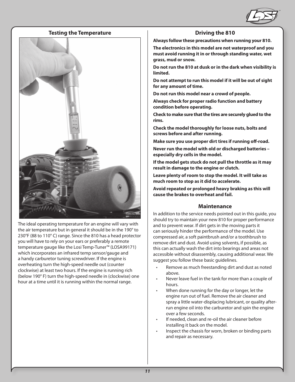 Losi LOSB0021 User Manual | Page 11 / 20