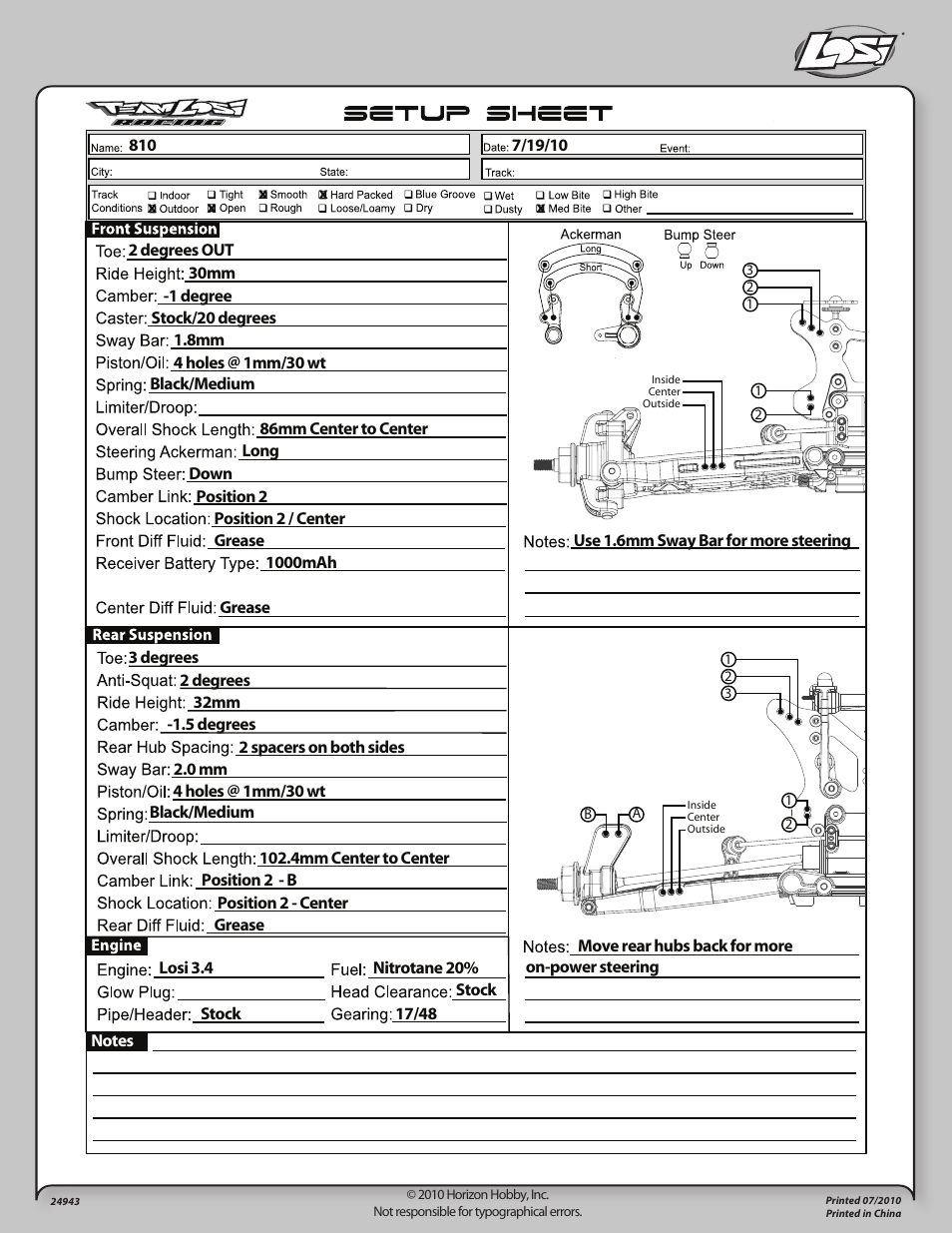 Losi LOSB0021 User Manual | Page 20 / 20