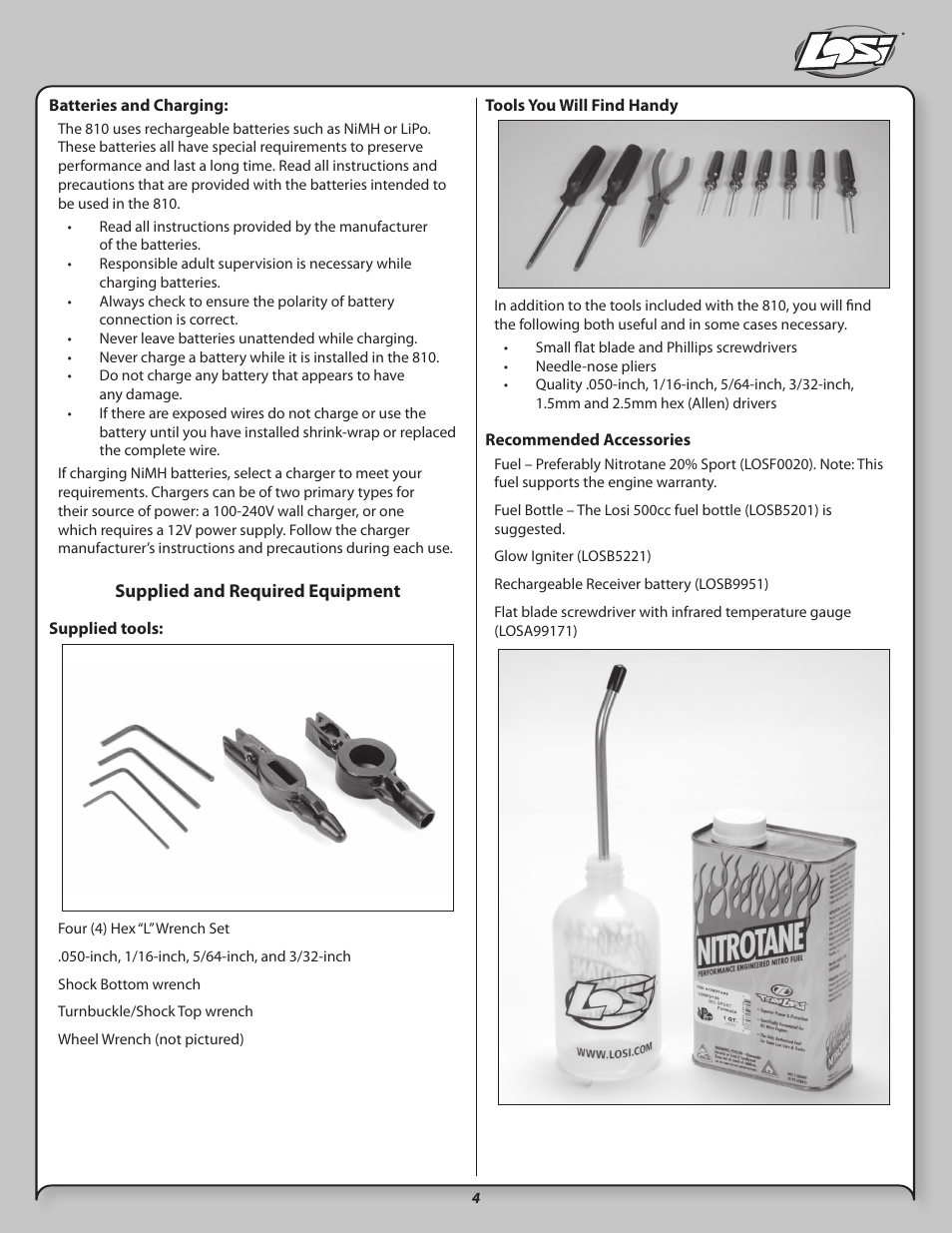 Losi LOSB0021 User Manual | Page 4 / 20