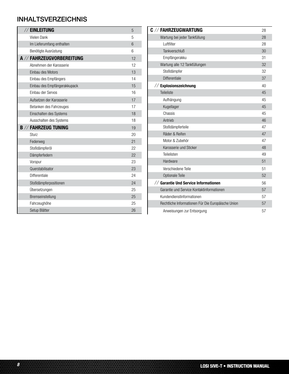 Losi LOSB0024 User Manual | Page 8 / 64