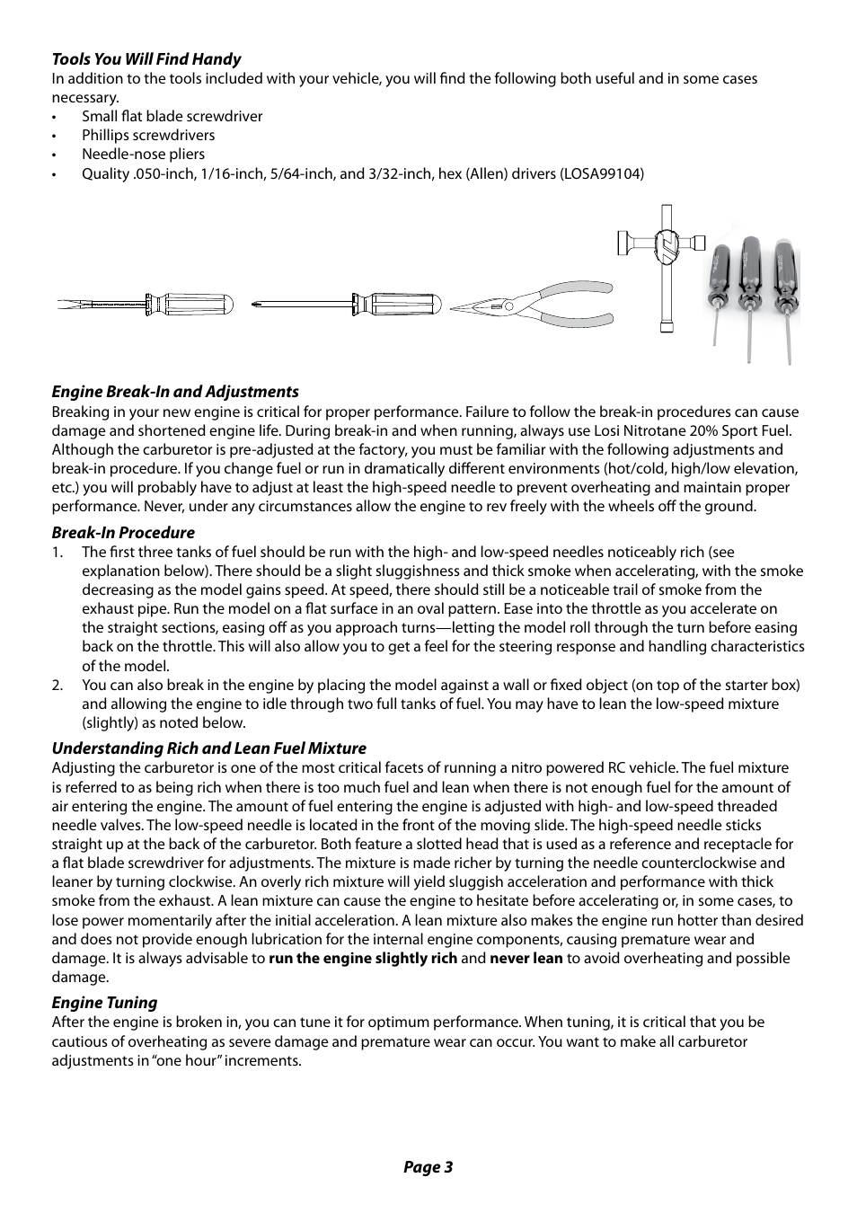Losi LOSB0085 Manual User Manual | Page 3 / 12