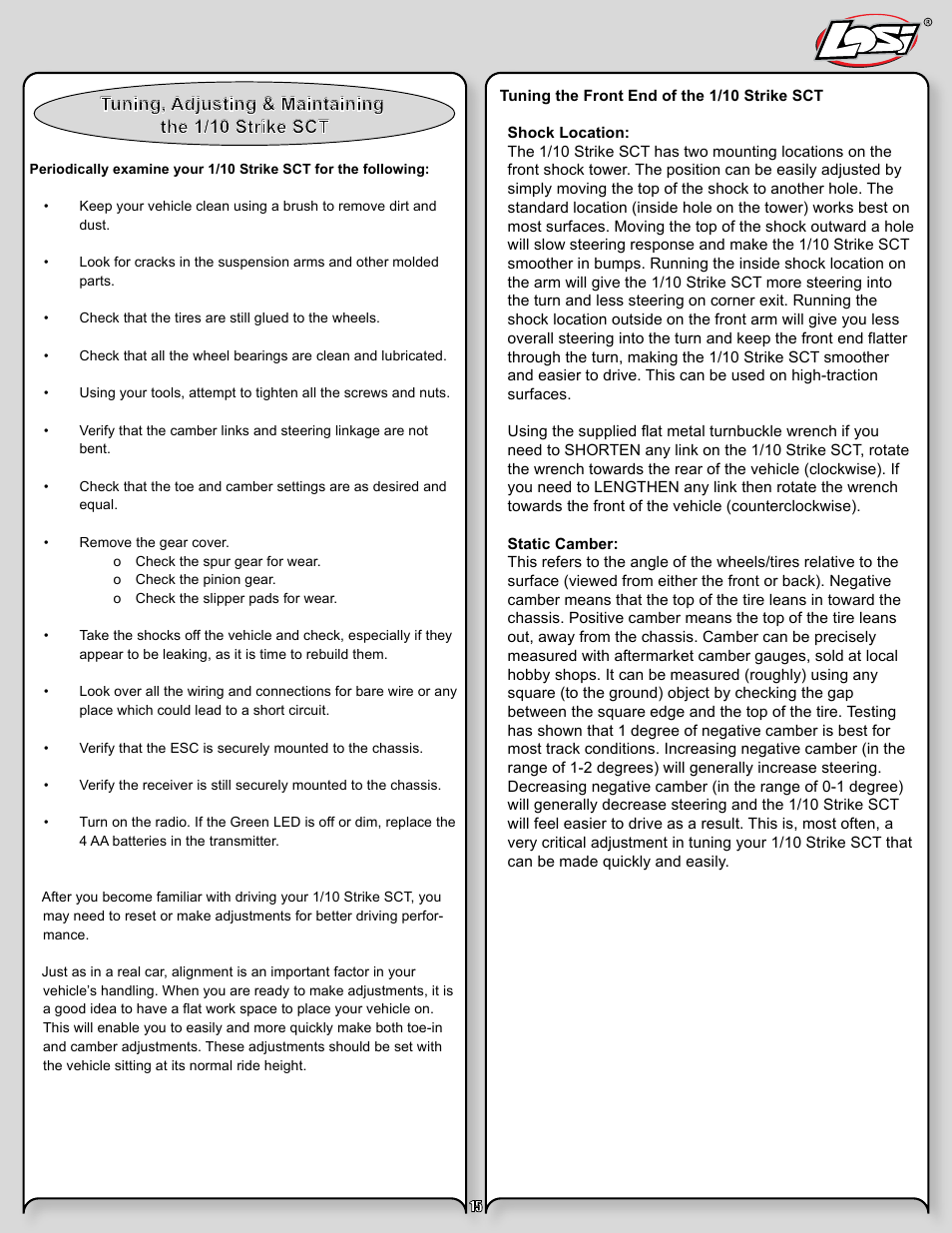 Losi LOSB0105BD User Manual | Page 15 / 36