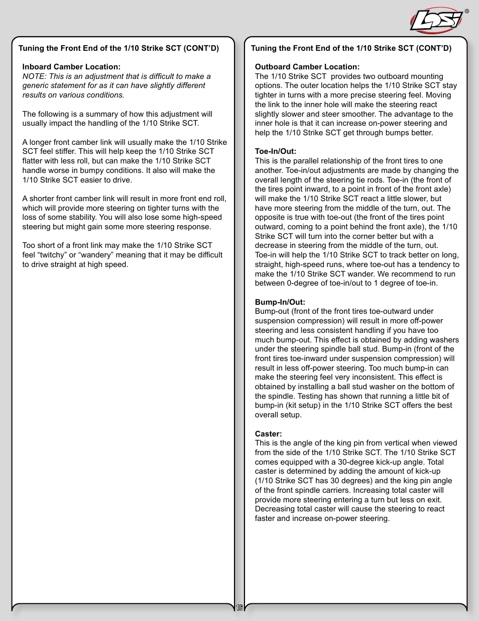 Losi LOSB0105BD User Manual | Page 16 / 36