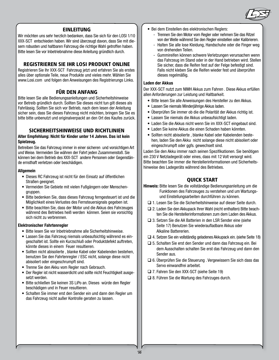 Losi LOSB0109 User Manual | Page 15 / 56