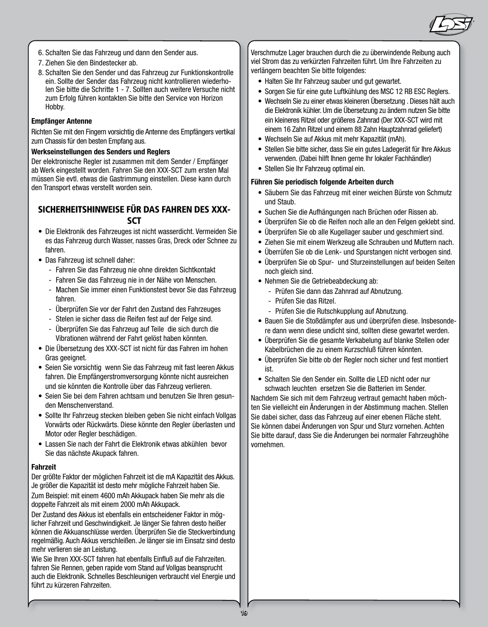 Losi LOSB0109 User Manual | Page 19 / 56