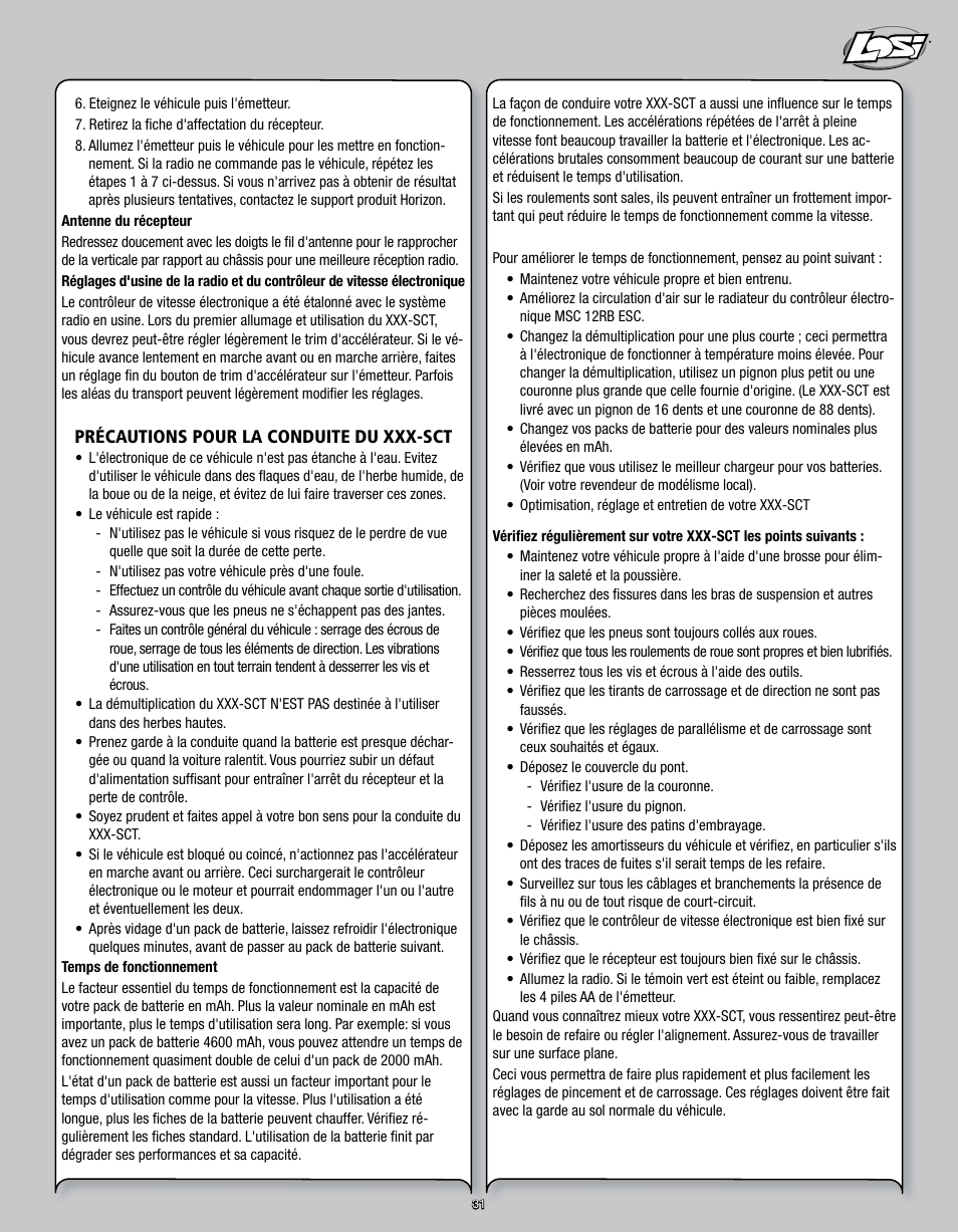 Losi LOSB0109 User Manual | Page 31 / 56