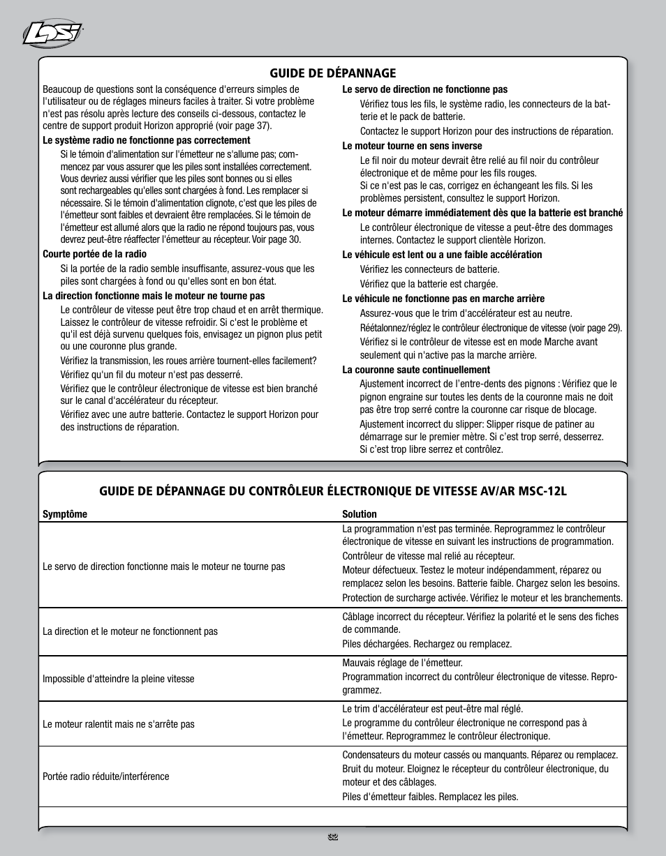 Losi LOSB0109 User Manual | Page 32 / 56