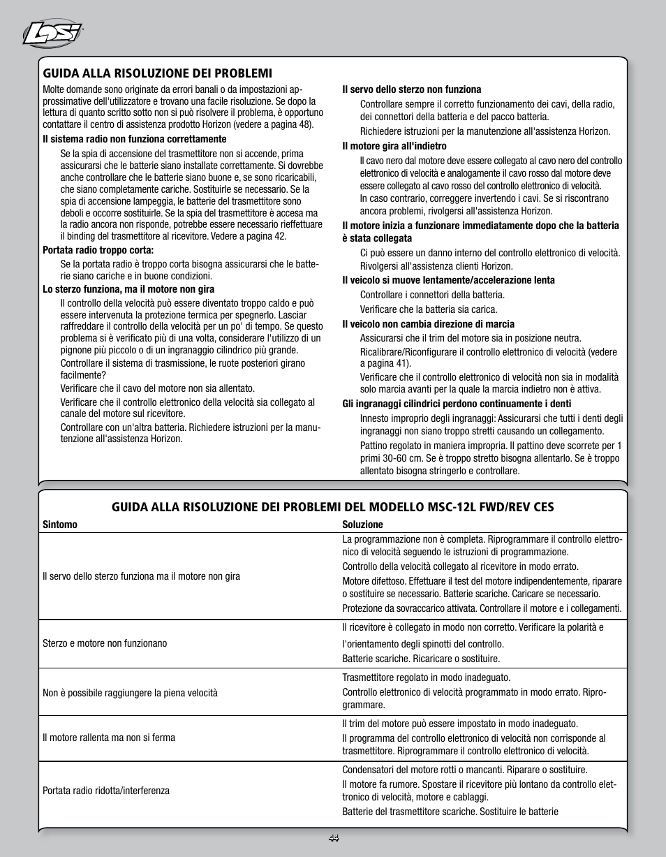 Losi LOSB0109 User Manual | Page 44 / 56