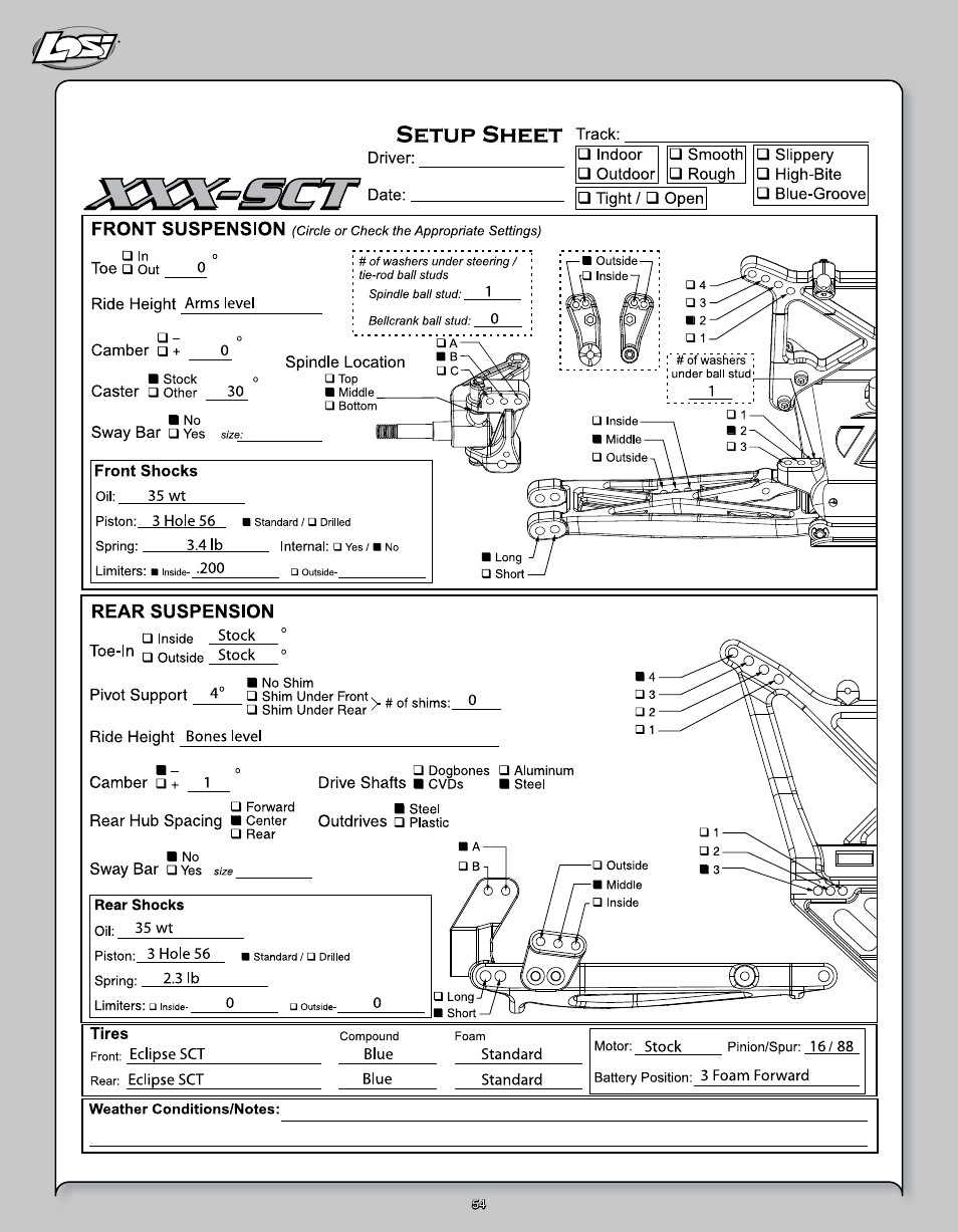 Losi LOSB0109 User Manual | Page 54 / 56