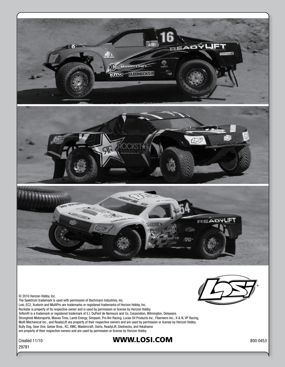 Losi LOSB0109 User Manual | Page 56 / 56