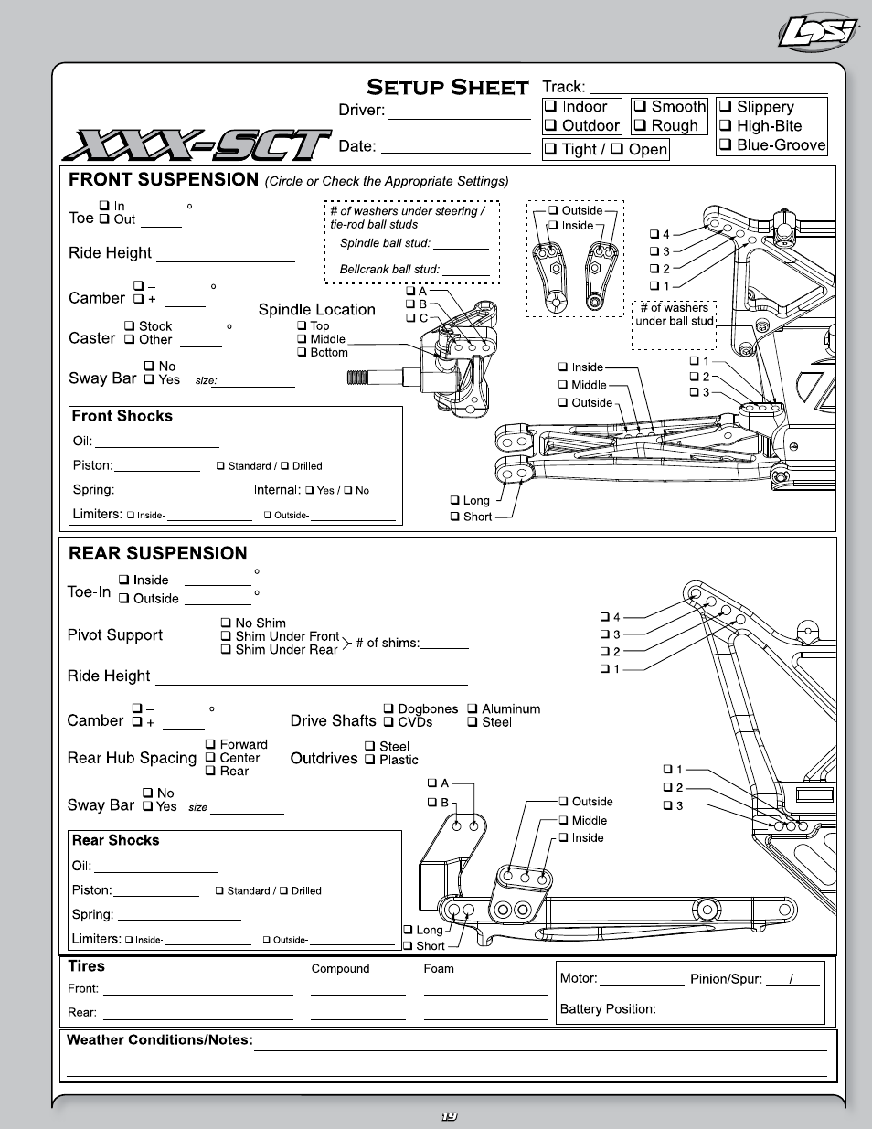 Losi LOSB0109JS User Manual | Page 19 / 20