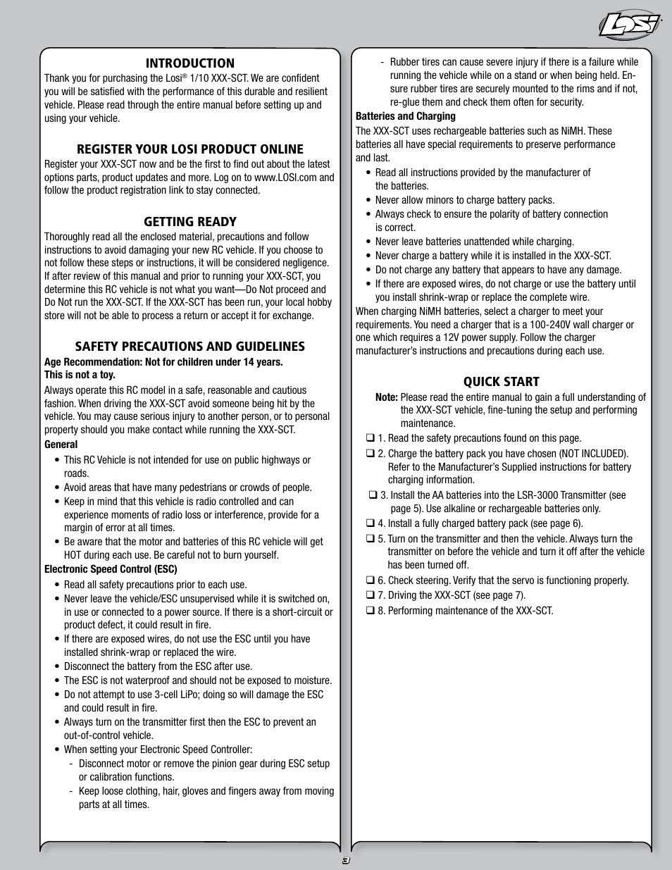 Losi LOSB0109JS User Manual | Page 3 / 20