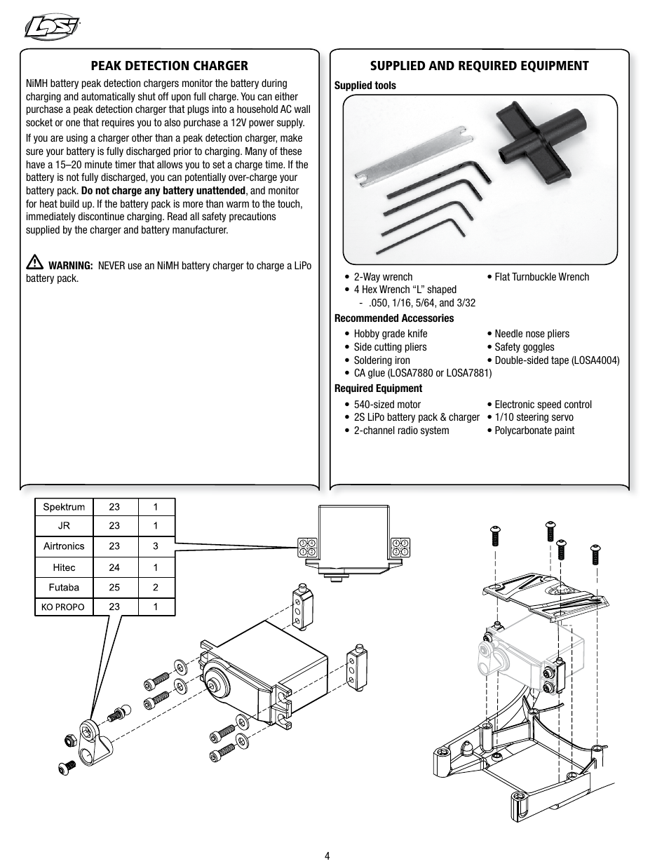 Losi LOSB0113 User Manual | Page 4 / 44