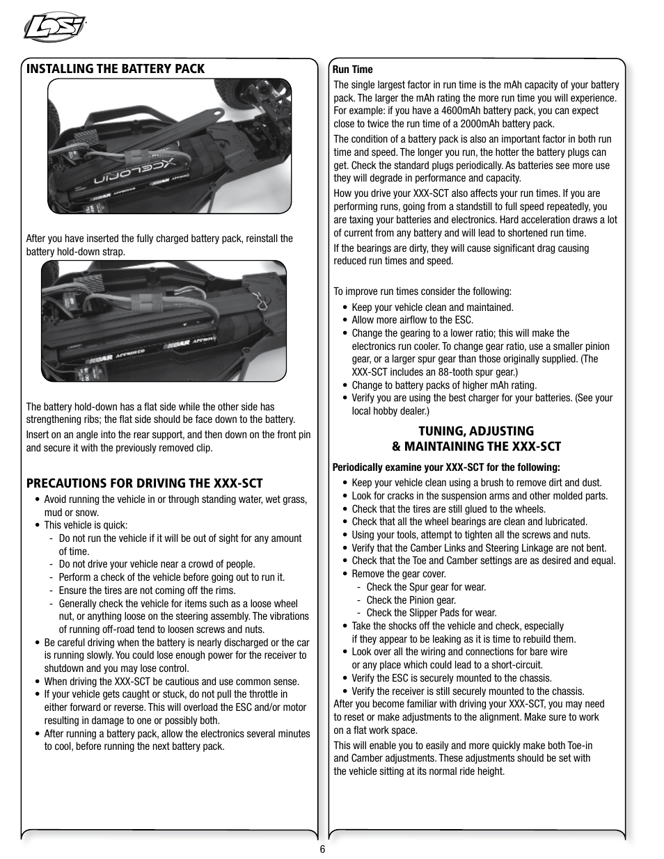 Losi LOSB0113 User Manual | Page 6 / 44