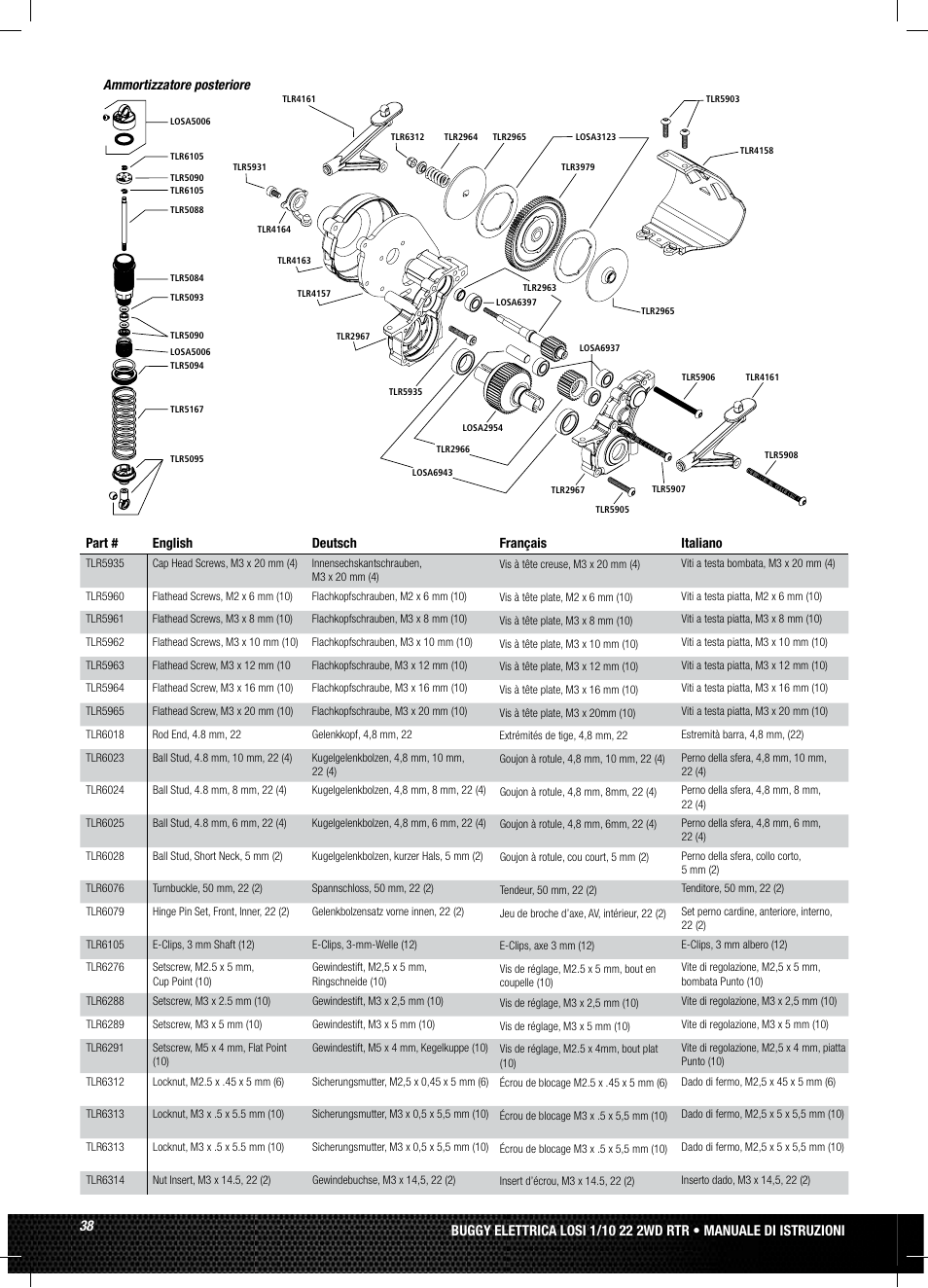 Losi LOSB0122 User Manual | Page 38 / 44