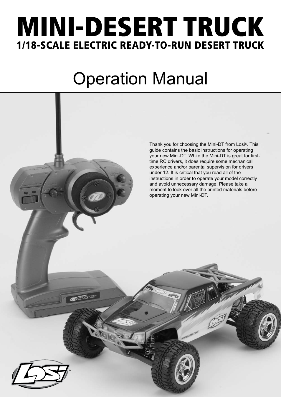 Losi LOSB0202T3 Manual User Manual | 8 pages