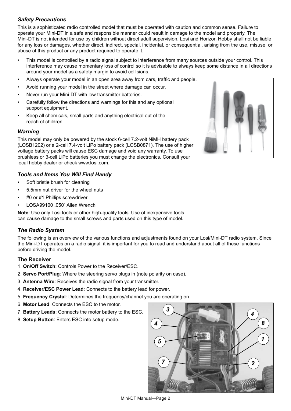 Losi LOSB0202T3 Manual User Manual | Page 2 / 8