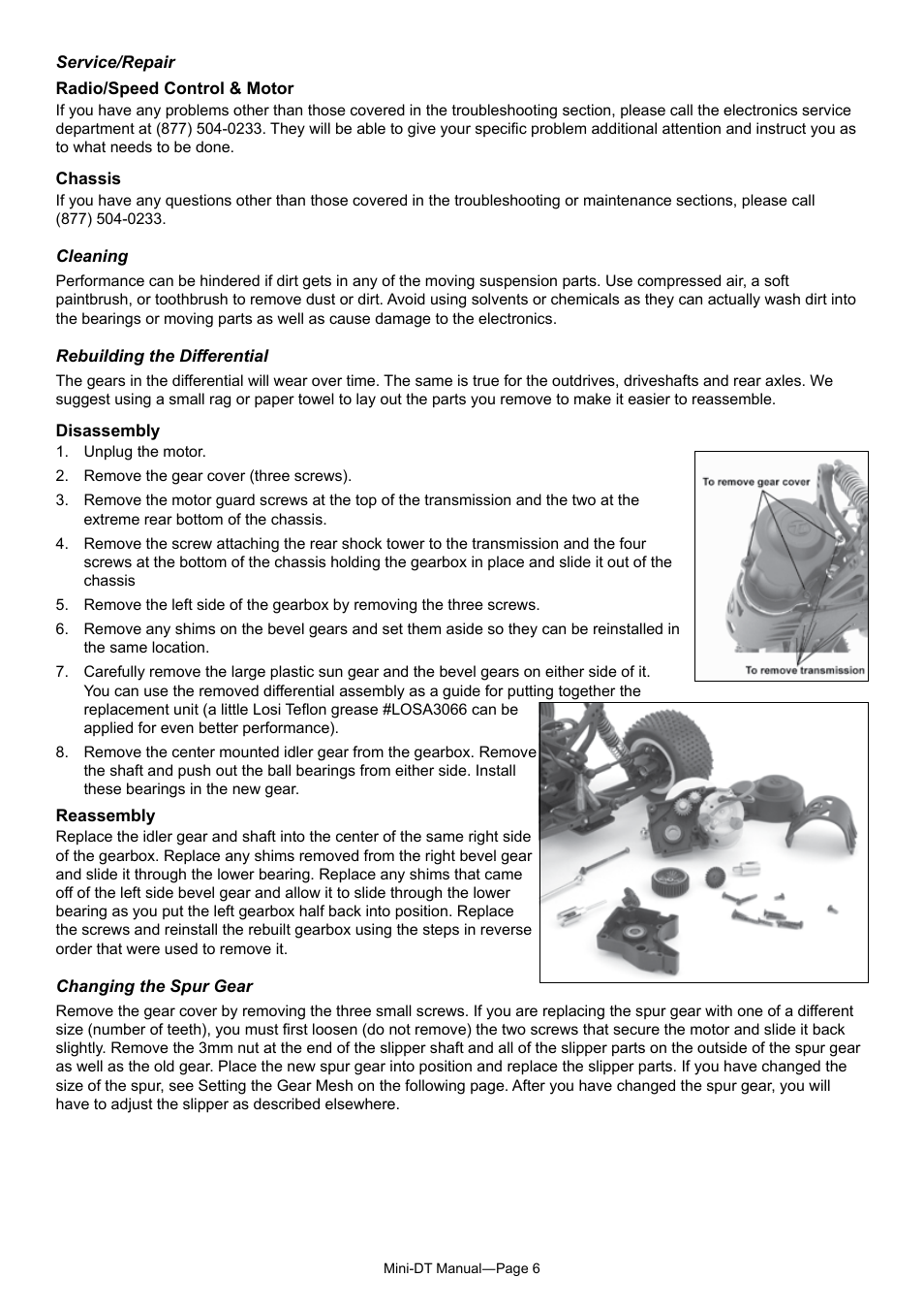 Losi LOSB0202T3 Manual User Manual | Page 6 / 8