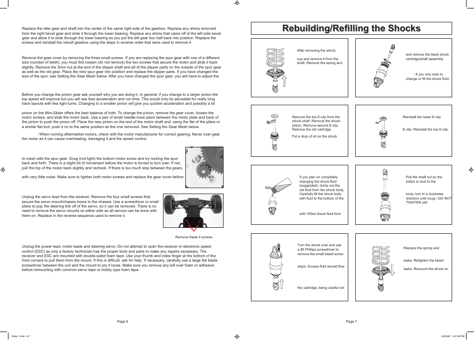 Rebuilding/refilling the shocks | Losi LOSB0205 Manual User Manual | Page 4 / 5