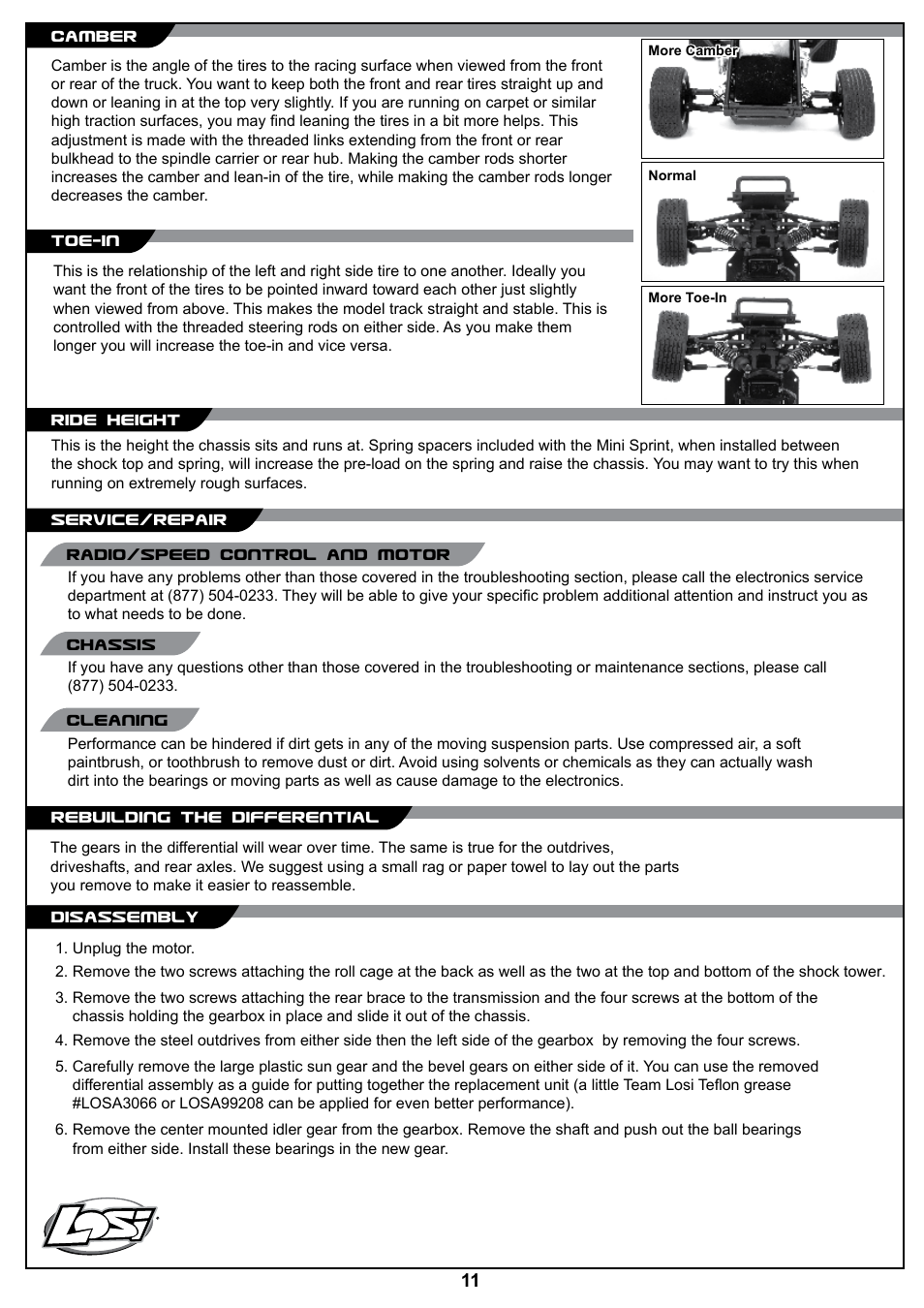 Losi LOSB0206BD Manual User Manual | Page 11 / 16